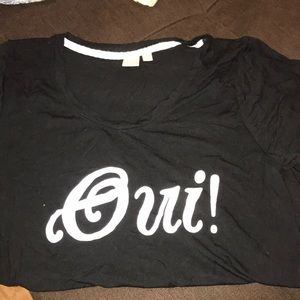 cap sleeve “Oui!” tee